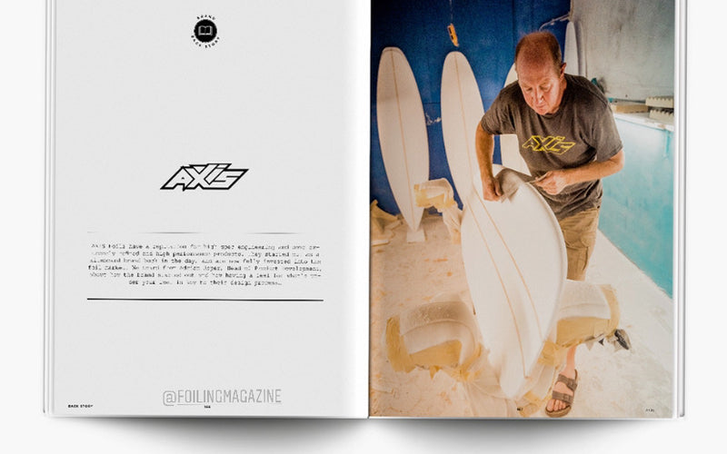 AXIS Foils Back Story, on The Foiling Magazine, May 2020.
