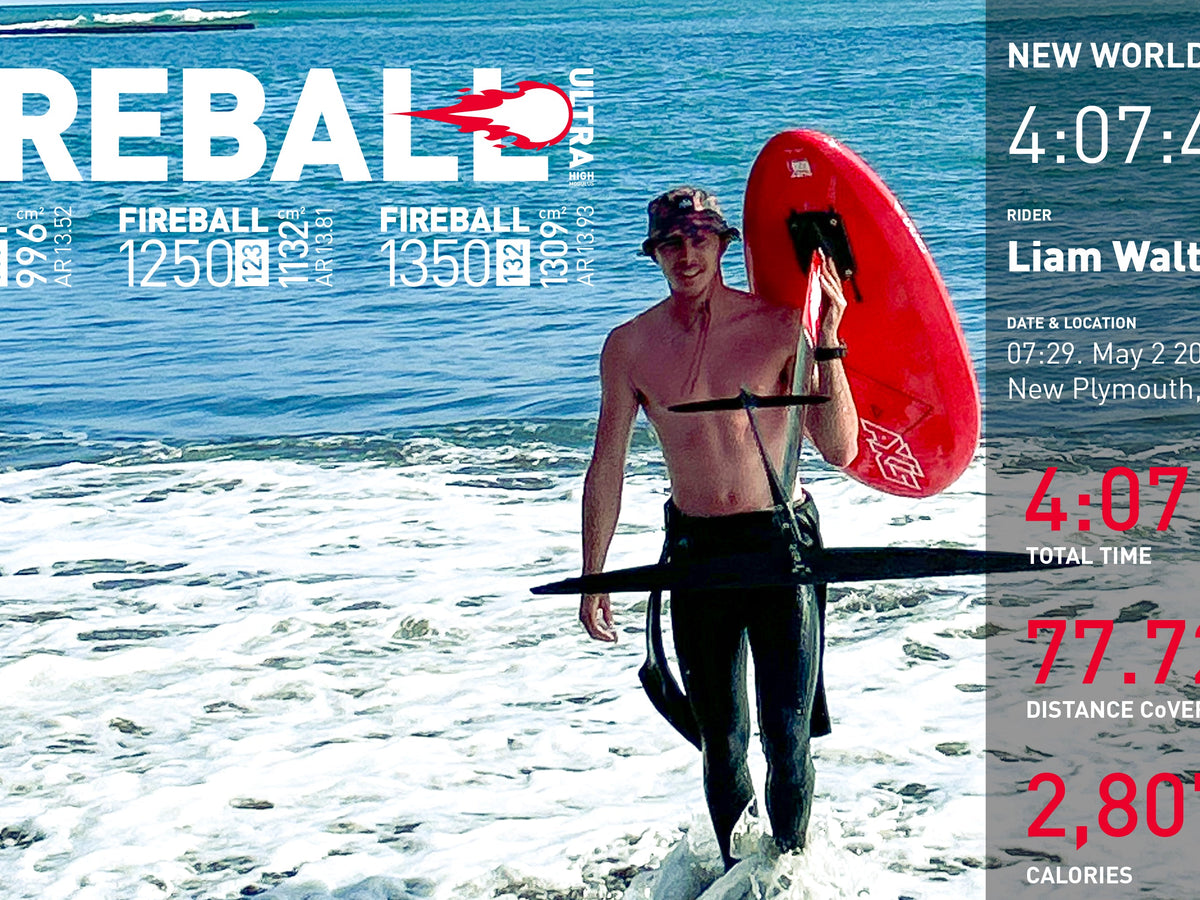 World record: Liam Walton, 4 hours 7 minutes on foil in the surf