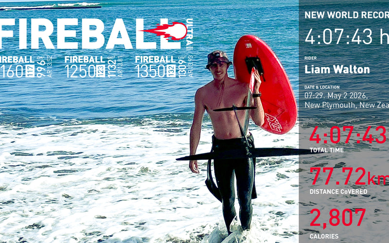 World record: Liam Walton, 4 hours 7 minutes on foil in the surf