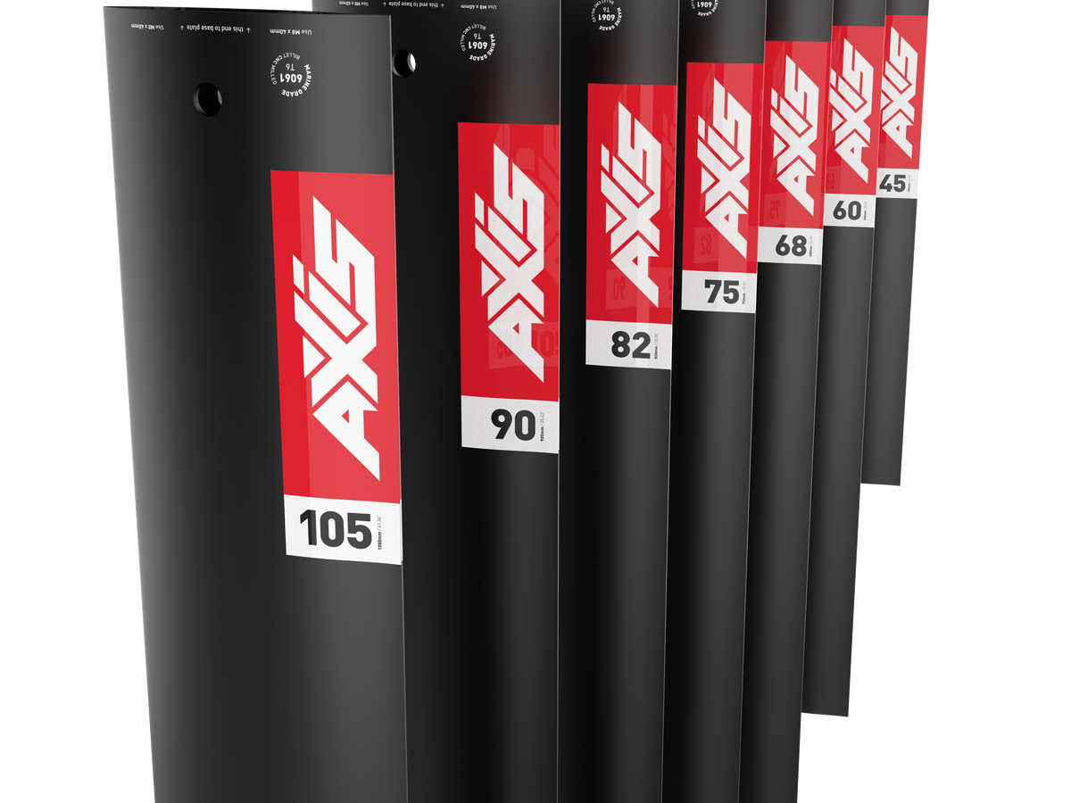 The 2026 AXIS Black aluminium mast system: masts, base plate and Doodads
