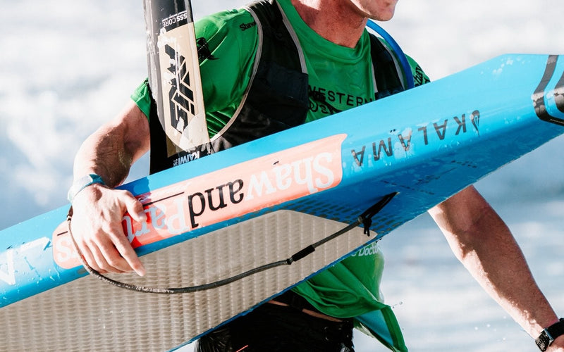 Kai Thompson wins the Sunset Surfski Series downwinder at WA Race Week