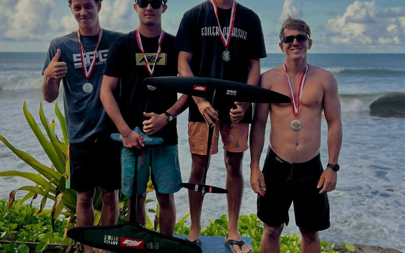 Haumani twins first and second at the opening surf foil contest of the 2026 Tahitian championship