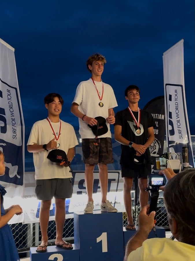 Tamatea Delvallet: three junior wins and a third at the Tahitian Foil Club event