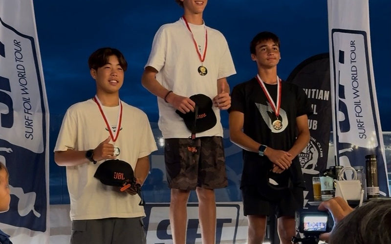Tamatea Delvallet: three junior wins and a third at the Tahitian Foil Club event