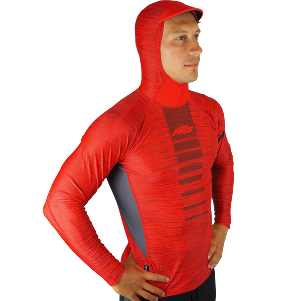 Hooded UV Rashie - Fire (red)
