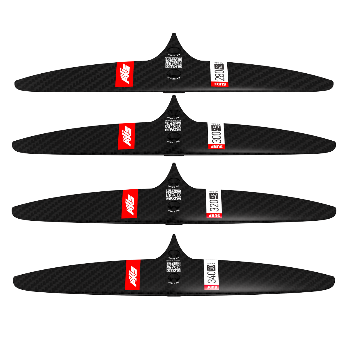 SURF SKINNY- 340/50 Carbon Rear Hydrofoil wing