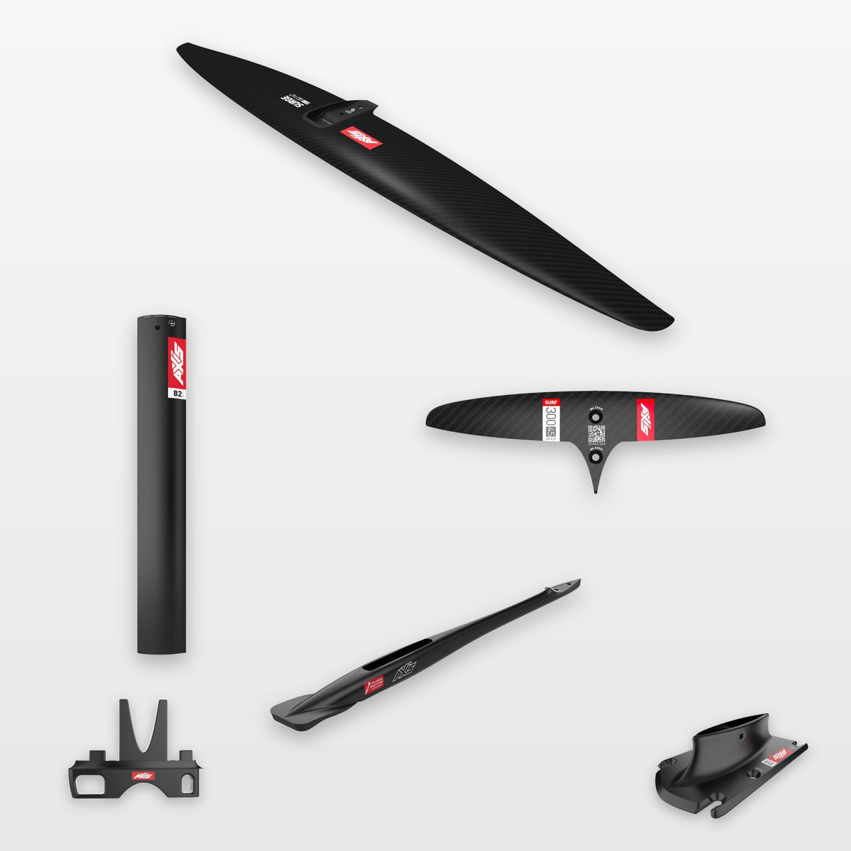 AXIS Complete Foil Package Surge 1080, SURF SKINNY 300/45 / Black aluminium 82cm: every part in the package