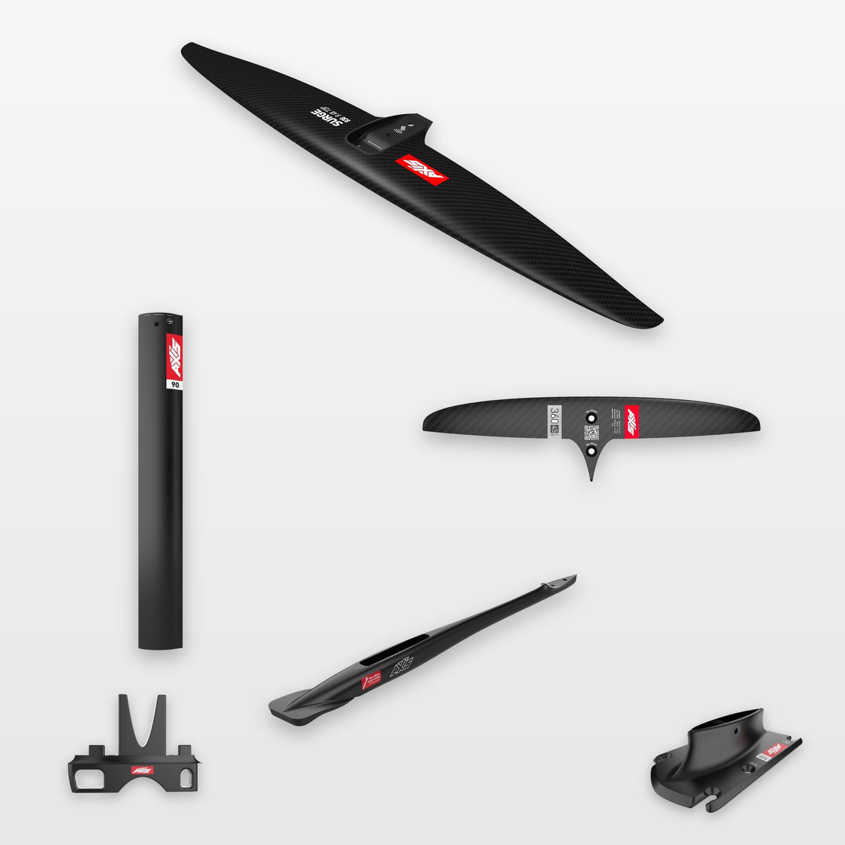 AXIS Complete Foil Package Surge 830, SKINNY 360/45 / Black aluminium 90cm: every part in the package