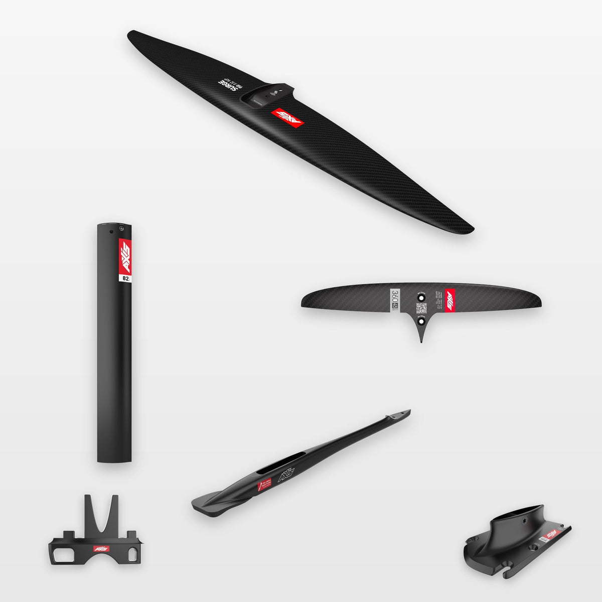 AXIS Complete Foil Package Surge 950, SKINNY 360/45 / Black aluminium 82cm: every part in the package