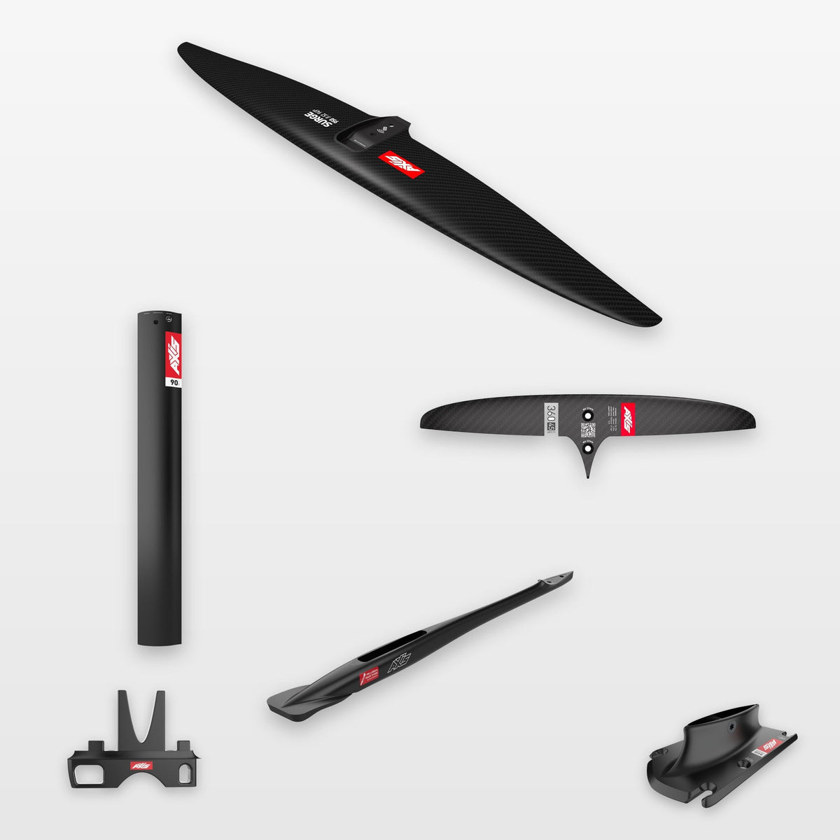 AXIS Complete Foil Package Surge 950, SKINNY 360/45 / Black aluminium 90cm: every part in the package