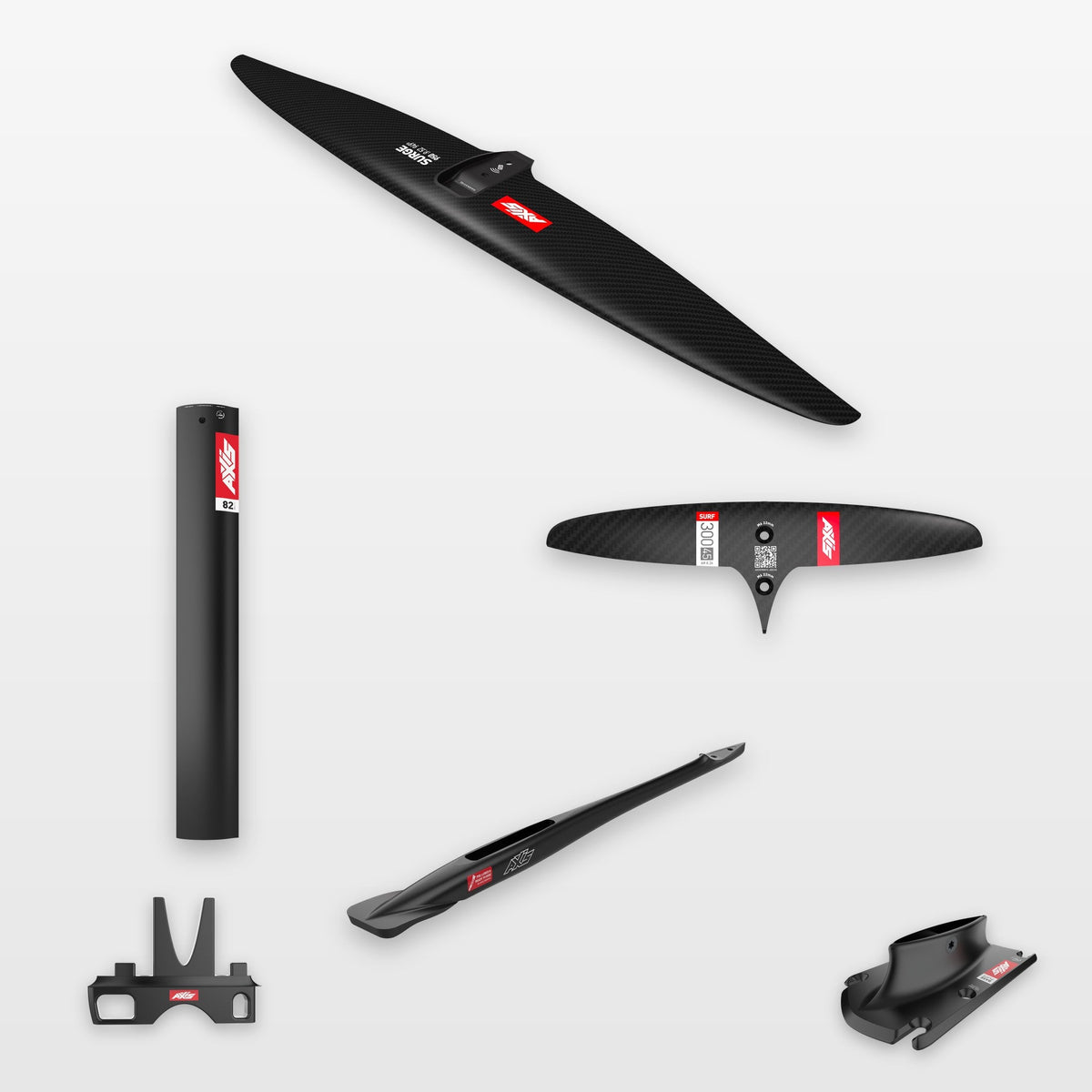 AXIS Complete Foil Package Surge 950, SURF SKINNY 300/45 / Black aluminium 82cm: every part in the package